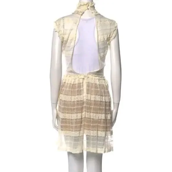 Opening Ceremony Dress Sz S Small Crochet Mesh Knit A-line High Neck Sheer (B1 - Picture 4 of 7